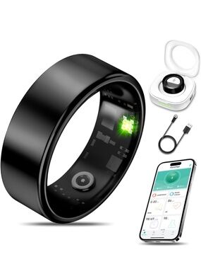 NIB Smart Health Ring,Milavan,Fitness Tracker,Waterproof,iOS/Android,Black,Sz 13